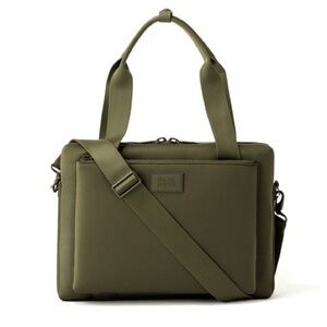 Dagne Dover Neoprene Laptop Bag in Dark Moss